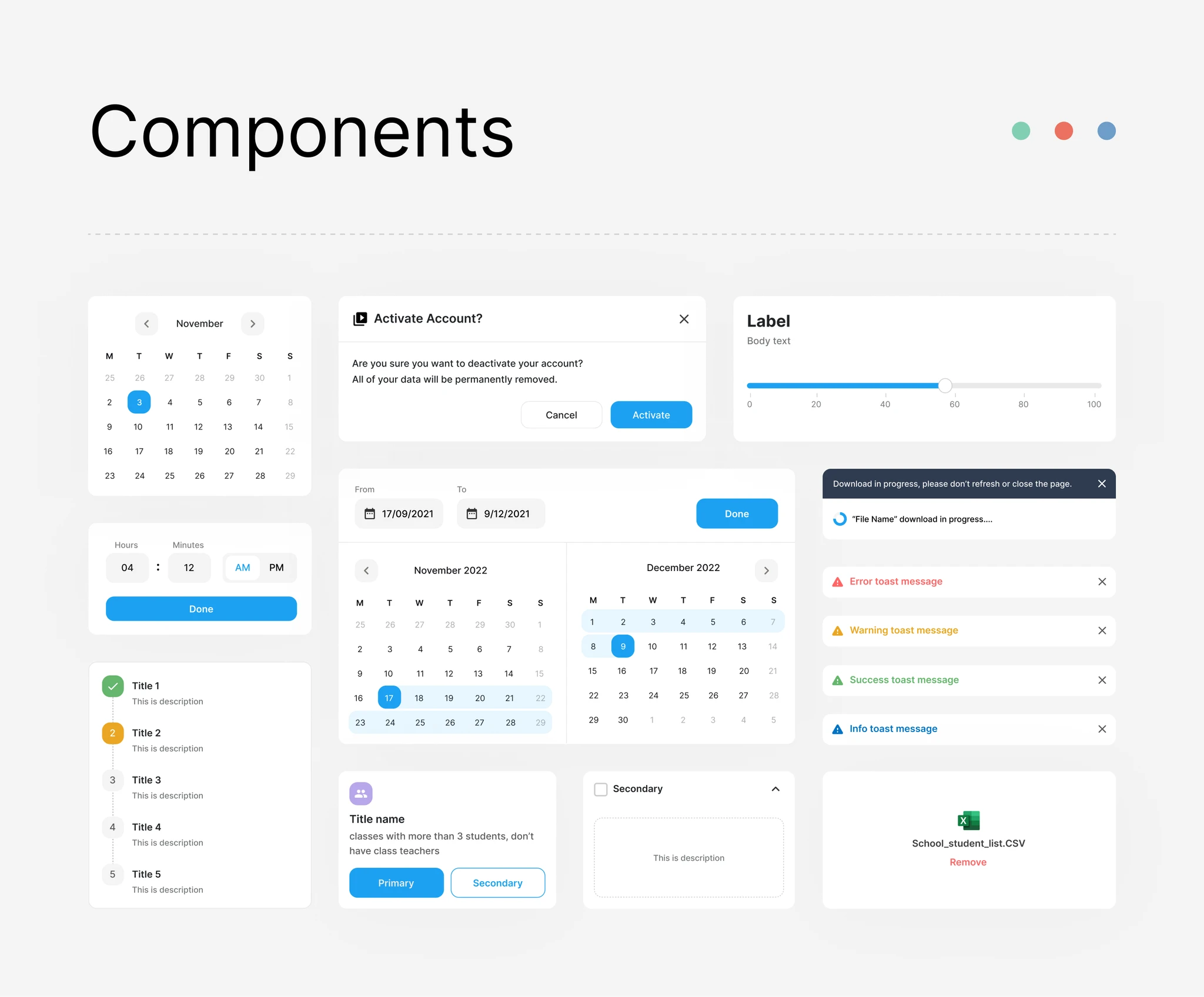 Component library overview